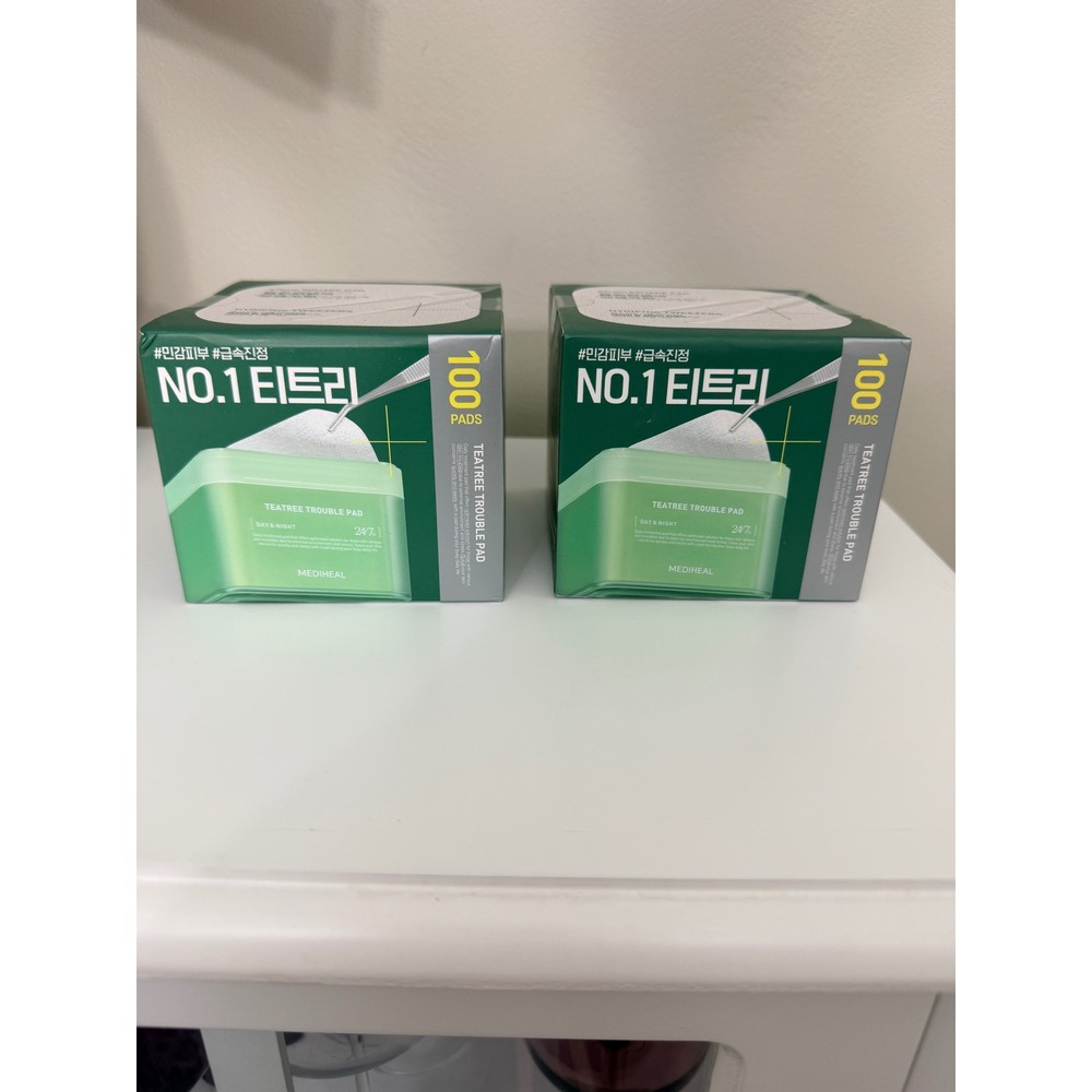 Mediheal Teatree Trouble Pad Unisex 100ct x2 Green Soothing K-Beauty NEW